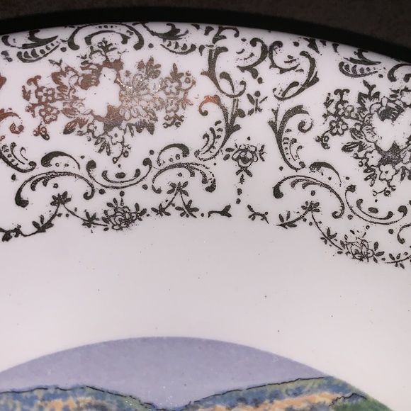 1960s Vintage Connecticut Tourist Souvenir Ceramic Collectible Plate Gold Edge - Picture 4 of 17